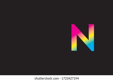 Capital letter N vector image