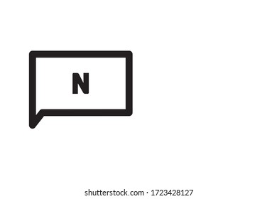 Capital letter N vector image