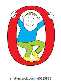 Capital letter O with a child