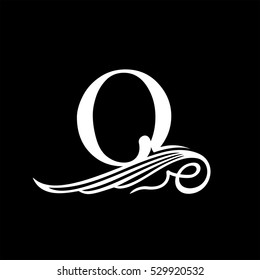 Capital Letter O for Monograms, Emblems and Logos. Beautiful Filigree Font. Is at Conceptual wing or waves