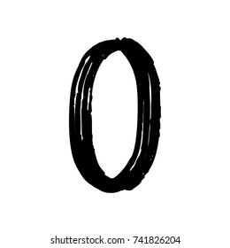 Capital letter O painted by brush isolated on white background