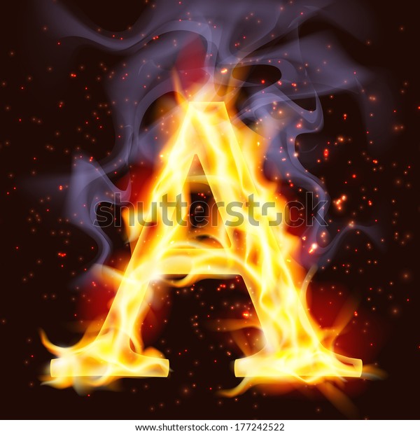 Capital Letter On Fire Stock Vector (Royalty Free) 177242522 | Shutterstock