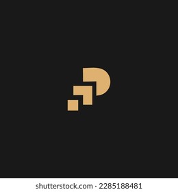 Capital letter P logo monogram, minimalist style creative typography mark, P emblem,
