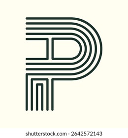 Capital letter P monogram logo. Letter logo design. Modern creative monogram icon.