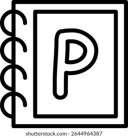 Capital Letter P Vector Icon