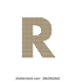 Capital Letter R Bold With Dotted Texture For Fancy And Fancy Party, Editable Vector