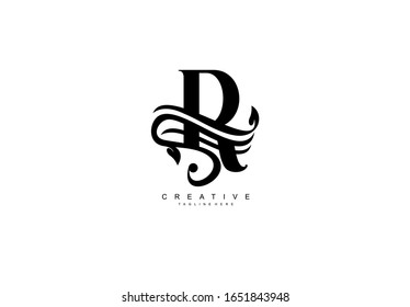 capital letter R monogram logo flourishes logotype
