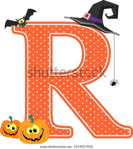 Capital Letter R Smiling Pumpkins Halloween Stock Vector (Royalty Free ...