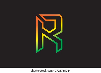 Capital letter R vector image