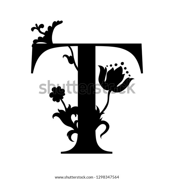 Capital Letter T Capital Letter Flourish Stock Vector (Royalty Free ...