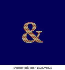Letra mayúscula y, con textura en forma de cubos en colores vibrantes, vector editable