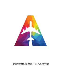 Capital letter A travel vector logo design.	
