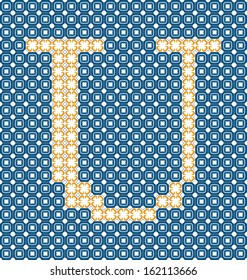 Capital letter U made of Portuguese tiles