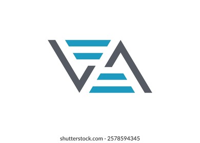 Capital letter VA logo design.