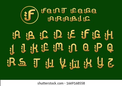 capital letter vector with gold typeface