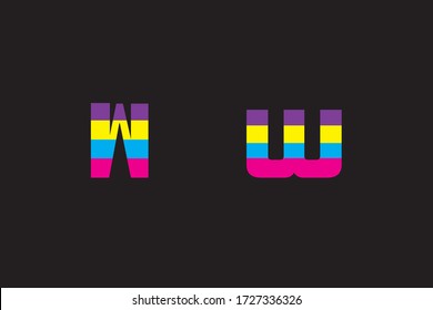 Capital letter W vector image