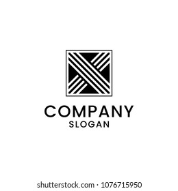Capital letter X. Trendy,modern set for monograms, logos, emblems, initials. Made of white stripes on black, geometrically formed logo.