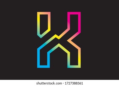 Capital letter X vector image