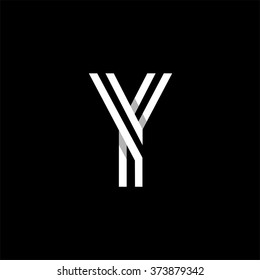 Capital letter Y. Overlapping with shadows logo, monogram trendy design. 