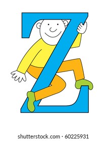 Capital letter Z with a child