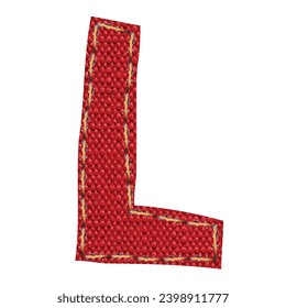Capital letters of the alphabet with stitching models