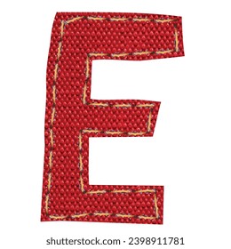 Capital letters of the alphabet with stitching models