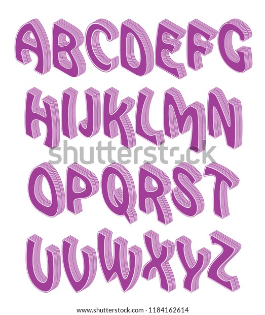 Download Capital Letters English Alphabet Layered 3d Stock Vector Royalty Free 1184162614