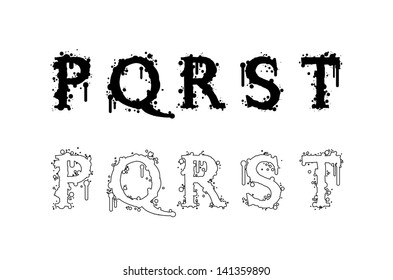 Capital letters, F, G, H, I, J, EPS 10