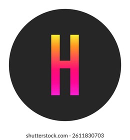 Capital Letters H with colorful gradient on a plain dark circle, clean and minimal design for logo, branding, UI, or creative identity.