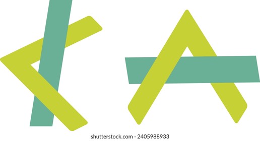letras mayúsculas K y A. puede utilizarse para logotipos o cualquier cosa