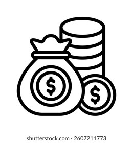 Capital Line Vector Illustration On White Background.