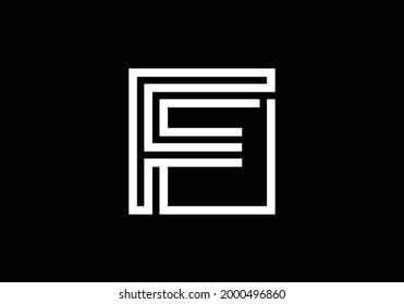 Capital Lines Letter F. Creative Line Letters Design, Graphic Alphabet Symbol For Logo, Poster, Invitation. Vector Illustration