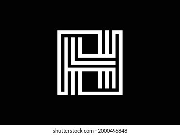 Letra mayúscula H. Diseño De Letras Creativas, Símbolo Gráfico De Alfabeto Para Logotipo, Afiche, Invitación. Ilustración vectorial