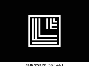 Capital Lines Letter L. Creative Line Letters Design, Graphic Alphabet Symbol For Logo, Poster, Invitation. Vector Illustration
