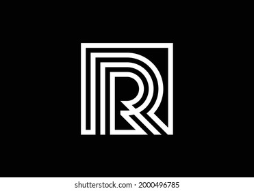 Letra mayúscula R. Diseño De Letras Creativas, Símbolo Gráfico De Alfabeto Para Logotipo, Afiche, Invitación. Ilustración vectorial