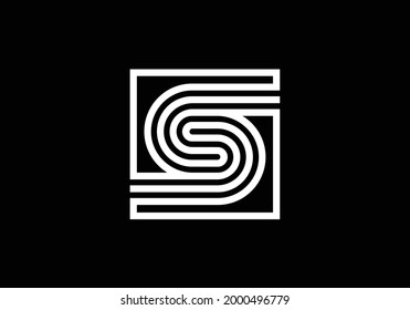 Letra mayúscula S. Diseño De Letras Creativas, Símbolo Gráfico De Alfabeto Para Logotipo, Afiche, Invitación. Ilustración vectorial