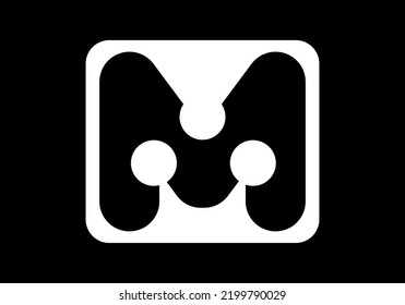 Símbolo del símbolo M de la letra inicial del logotipo de capital