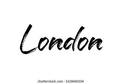 Capital London Typography Word Hand Written Modern Calligraphy Text Lettering. Can Be Used For A Logo, Branding Or Sticker