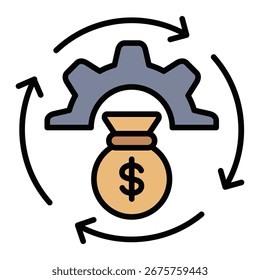 Elemento de icono de gestión de capital para diseño