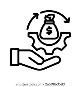 Ilustración vectorial de la línea de iconos de Capital Management