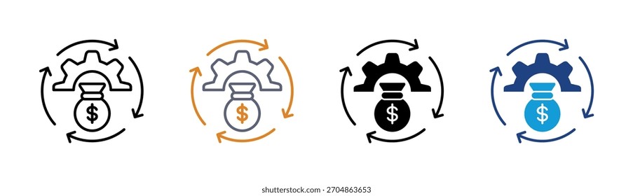 Conjunto de iconos de gestión de capital colección de varios estilos
