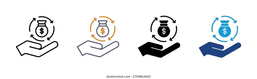 Conjunto de iconos de gestión de capital colección de varios estilos