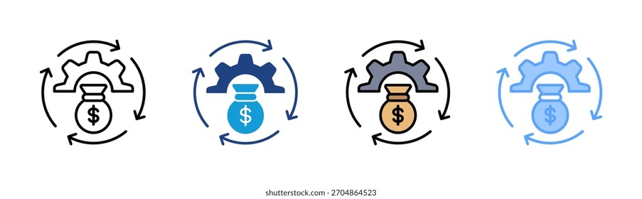 Conjunto de iconos de gestión de capital colección de varios estilos