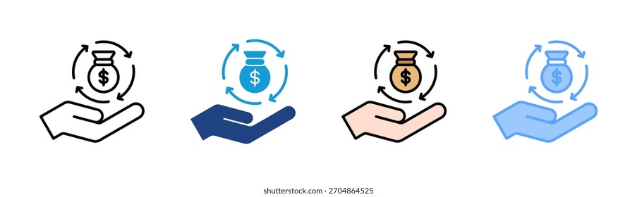 Conjunto de iconos de gestión de capital colección de varios estilos