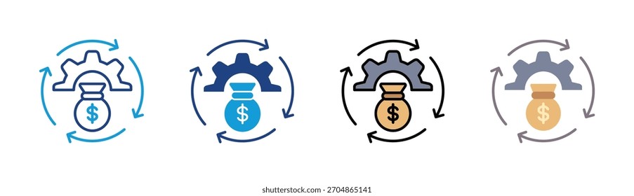 Conjunto de iconos de gestión de capital colección de varios estilos