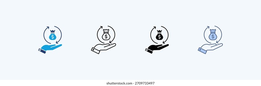 Vector de ilustración de múltiples iconos de gestión de capital