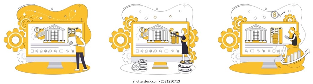 Capital management vector illustration. Capital planning is blueprint shapes architecture business growth In economic orchestra, effective capital management is conductors baton Navigate financial