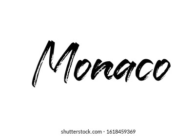 capital Monaco typography word hand written modern calligraphy text lettering. Can be used for a logo, branding or sticker