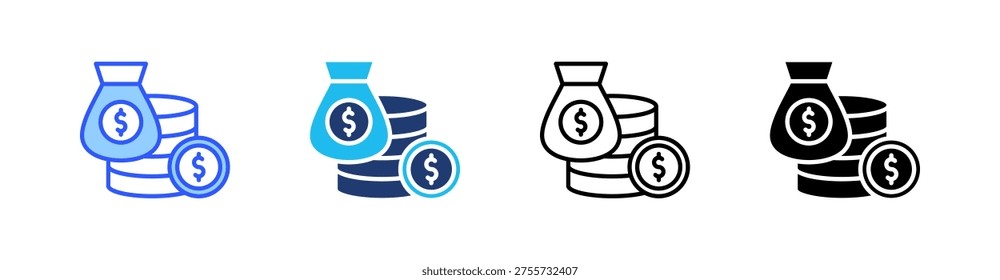 Capital Multi Style Icon Set Vector