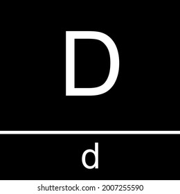 Capital and non-capital letters of the alphabet D d, illustration design icon.